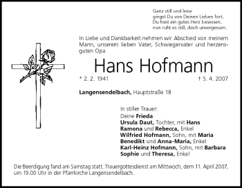 Anzeige von Hans Hofmann von MGO