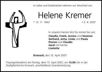 Anzeige von Helene Kremer von MGO