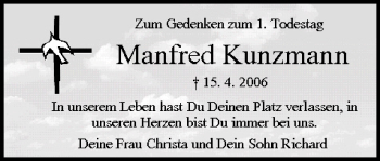 Anzeige von Manfred Kunzmann von MGO