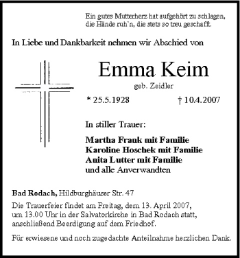 Anzeige von Emma Keim von MGO