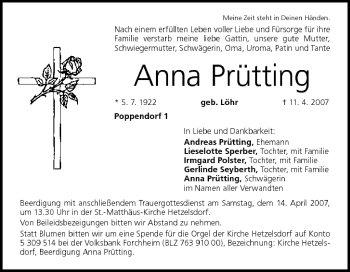 Anzeige von Anna Prütting von MGO