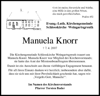 Anzeige von Manuela Knorr von MGO
