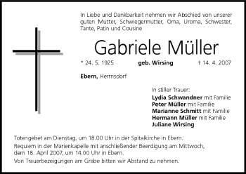 Anzeige von Gabriele Müller von MGO