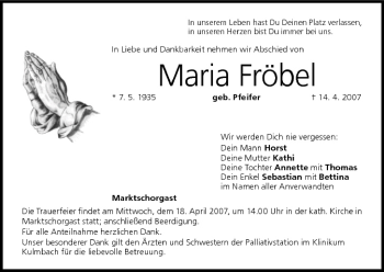 Anzeige von Maria Fröbel von MGO
