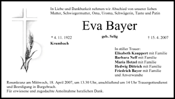 Anzeige von Eva Bayer von MGO
