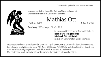 Anzeige von Mathias Ott von MGO