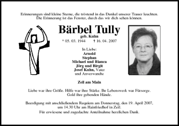 Anzeige von Bärbel Tully von MGO