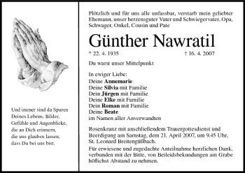 Anzeige von Günther Nawratil von MGO