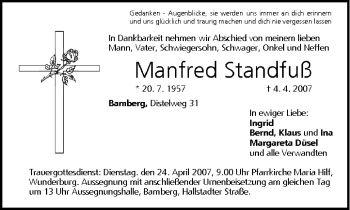 Anzeige von Manfred Standfuß von MGO