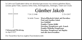 Anzeige von Günther Jakob von MGO