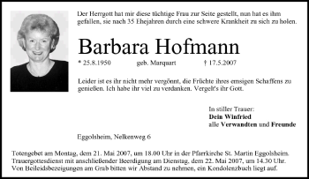 Anzeige von Barbara Hofmann von MGO