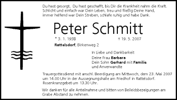 Anzeige von Peter Schmitt von MGO
