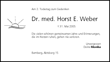 Anzeige von Horst Weber von MGO