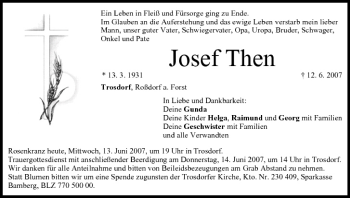 Anzeige von Josef Then von MGO