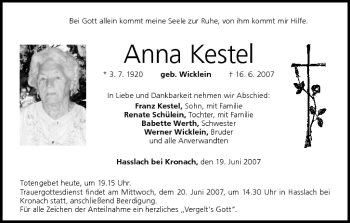 Anzeige von Anna Kestel von MGO
