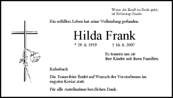 Anzeige von Hilda Frank von MGO