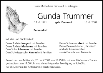 Anzeige von Gunda Trummer von MGO