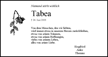 Anzeige von Tabea Bürger von MGO