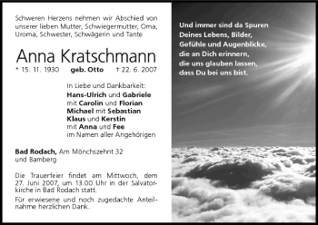 Anzeige von Anna Kratschmann von MGO