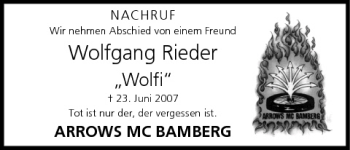 Anzeige von Wolfgang Rieder von MGO