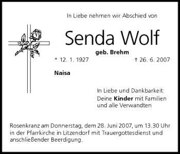 Anzeige von Senda Wolf von MGO