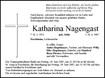 Anzeige von Katharina Nagengast von MGO