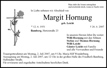 Anzeige von Margit Hornung von MGO