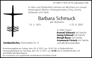 Anzeige von Barbara Schmuck von MGO