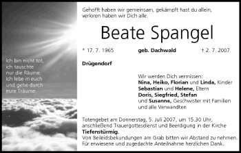 Anzeige von Beate Spangel von MGO