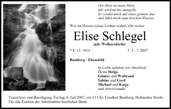 Anzeige von Elise Schlegel von MGO
