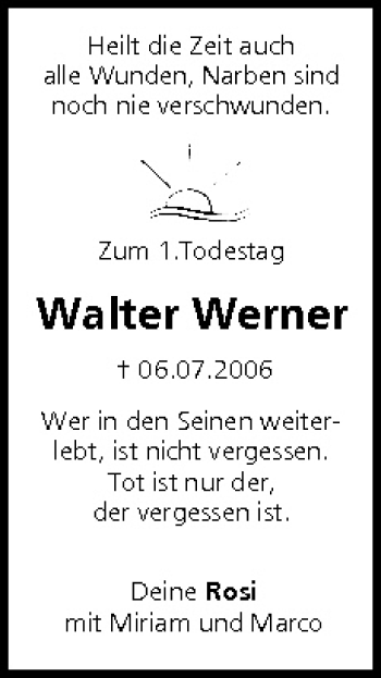 Anzeige von Walter Werner von MGO