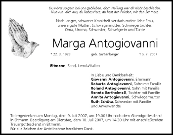 Anzeige von Marga Antogiovanni von MGO