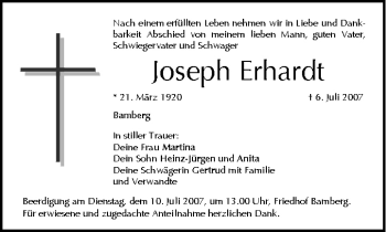 Anzeige von Joseph Erhardt von MGO