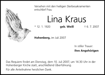 Anzeige von Lina Kraus von MGO