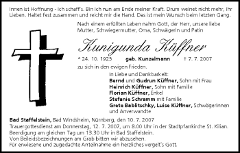 Anzeige von Kunigunda Küffner von MGO
