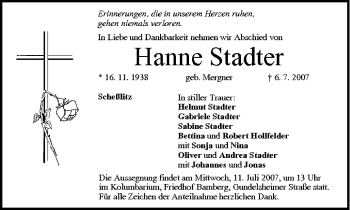 Anzeige von Hanne Stadter von MGO