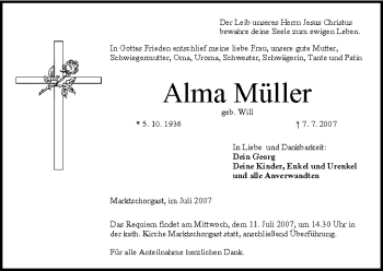 Anzeige von Alma Müller von MGO