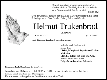 Anzeige von Helmut Trukenbrod von MGO