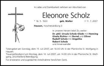 Anzeige von Eleonore Scholz von MGO