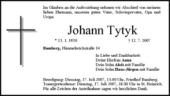 Anzeige von Johann Tytyk von MGO
