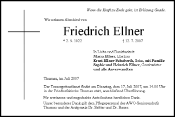 Anzeige von Friedrich Ellner von MGO