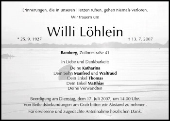 Anzeige von Willi Löhlein von MGO