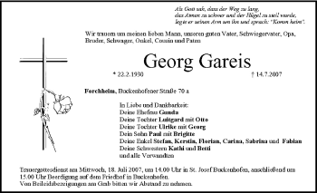 Anzeige von Georg Gareis von MGO