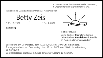 Anzeige von Betty Zeis von MGO