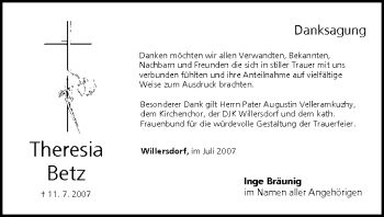 Anzeige von Theresia Betz von MGO