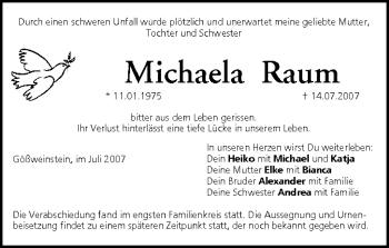 Anzeige von Michaela Raum von MGO