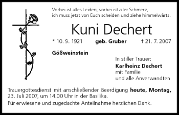 Anzeige von Kuni Dechert von MGO