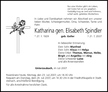 Anzeige von Katharina Spindler von MGO