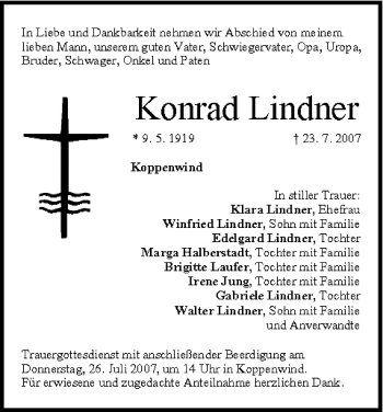 Anzeige von Konrad Lindner von MGO