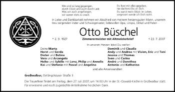 Anzeige von Otto Büschel von MGO